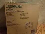 #213 - Bamboozle by COECO set of 4 8" curved salad plates made primarily from ba