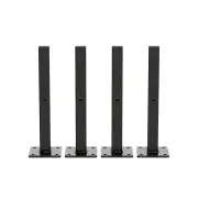 20cm Floating Shelf Brackets Industrial Metal Shelving Supports 4-Pack - Black