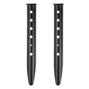 2Pcs Aluminum Tent Stakes Camping Ground Pegs Sand Stakes with 6 Holes Black