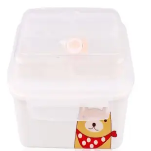 【在地人】新款可愛陶瓷長方形三分隔保鮮盒 1100ml 二入組(陶瓷餐盒 陶瓷保鮮盒 食物保鮮盒 便當盒 野餐)