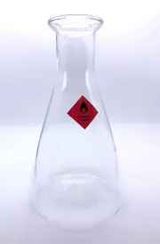 Chemistry Themed Cocktail Barware 500ml Glass Flask with Hazard Label Decor Gift