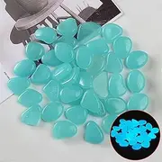 300/600pcs Glow Rocks 20-30mm Glow Pebbles Decoration in The Dark Luminous Stones Decor, Luminous Stones Decor DIY Decorative Sky Blue for Garden, Potted Plant, Fish Tank (Color : Blue 2, Size : 300