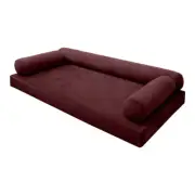 V6 Velvet Indoor Daybed Mattress Pillow Cover Complete Set Knife Edge Full AD368