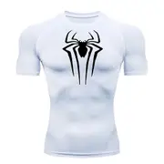 Men's Spider Short Sleeve T-shirt Breathable Quick Drying Sports Top White Black