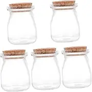 Gatuida 5pcs Lovely Transparent Corked Glass Wishing Bottles Small Drift Bottles for Perfume Storage and Decoration Friends and Family