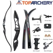 Archery 56" Takedown Recurve Bow Target Hunting 18-50lbs Competitive Recurve Bow