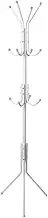 Leona Co Coat Rack Freestanding, Metal Coat Rack Stand with 12 Hooks and 3 Legs, Hats Hanger Holder for Clothes, Jacket, Purse, Scarf, Umbrella Coat Tree Stand (White)