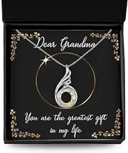 IKPR to My Dear Grandma Necklace from Grandaughter Grandson, Son Daughter, Granny Grandmother Gift,Christmas, Birthday Present