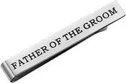 [BESPORTBLE] Unique Groom Father Tie Clip Double-sided Lettering Wedding for Dad Stylish Tie Bar