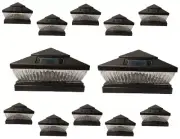Solar Post Cap Light 12 Pcs 6x6 Solar Black Color Square 5 LED Bulbs Fence Light