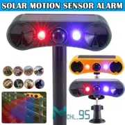 4 Modes Solar Outdoor Motion Sensor Alarm Red&Blue Strobe Light Animal Repeller