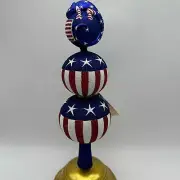 2003 Patricia Breen Chameleon Finial Patriotic 13" Tree Topper Red White Blue