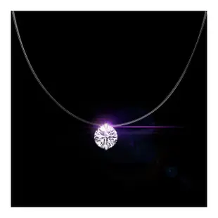 【Aphrodite 愛芙晶鑽】鋯石項鍊 單鑽項鍊/透明魚線設計閃耀單鑽鋯石造型項鍊(2款任選)