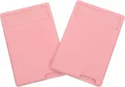 WEKAMOS 2pcs Silicone Phone Back Card Holder Adhesive Cell Phone Wallet Pocket for Id Credit Business Cards Ultra Thin Compact Design Strong Adhesive for Smartphones