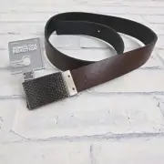 Kenneth Cole Reaction Belt Mens 32 Reversible Brown Black Faux Leather Casual