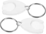 Gatuida 2pcs Metal Shopping Cart Tokens Keyring Trolley Token Key Chains Stylish Keychain Decoration for Trolley Use for Groceries and Keys