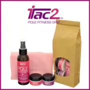 iTac2 Small Pole Dance Fitness Combo - 20g Jars, Pole Cleaner Spray + Cloth