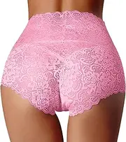 [Generic] Underwear Plus Size 3X New Sexy High Waist Underwear Women's Thin Hollow Lace Ladies Panties Pure Cotton Crotch Large Size Belly Briefs Women Seamless Underwear Lot