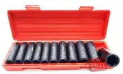 11pc 1/2" Drive Deep Impact Socket Set SAE 6 Point Sockets w/ Case New
