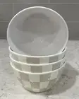 Set 4 Checkered 2.5x4.5” Brown Tan Melamine BOWLS Plate Shiny Finish Appetizer