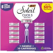 Soleil Click 5 Women'S Refillable 5 Blade Razors, Moisture Strip for Enhanced Gl