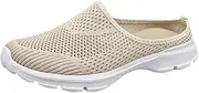 [Sisttke] Slippers Ladies Mens Summer Slip-On Beach Sandals Backless Clogs Mules Indoor Outdoor Comfortable Casual Home Shoes Flip Flops, Beige Hh, 7 UK
