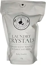 Little Brown Goose Baby Powder Laundry Crystals, Fabric Softener & Scent Beads Laundry in 1, Natural Laundry Scent Booster for Sensitive Skin, Vegan, Cruelty Free, Paraben Free & Sulfate Free, 1KG