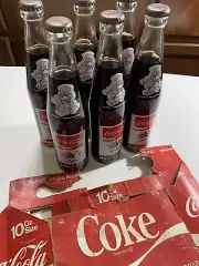 6x Vtg 1984 USA OLYMPICS LA Los Angeles California COKE Coca-Cola Glass BOTTLE