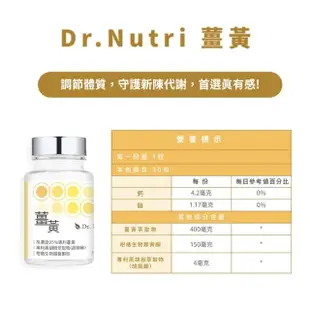 【Dr. Nutri芯漾生醫】薑黃｜30粒｜瓶裝(95%以上專利C3薑黃｜150毫克柑橘生物類黃酮｜專利黑胡椒萃取物)