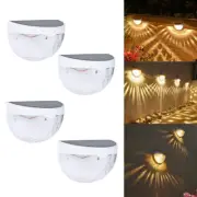 4Pcs Outdoor Warm White Solar 6-LED Lights Garden Steps Fence Decorative Lights