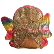 Amber Butterfly Sequin Full Size Deluxe School Bag or Travel Backpack 16 inches