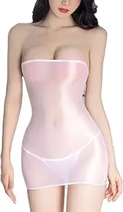 [GRRKDFQ] Women'S Pyjama Sets Sleevesless Sleepdress Transparent See-Through Strapless Dress