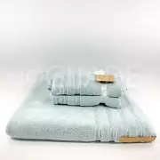 Alfred Sung Eco Melange 3Pc 1 BathSheet 2 Hand Towels Blue New