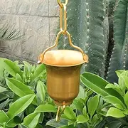 Metal Rain Chain for Downspout, 2.4m/2.6m/3m Rain Catchers for Garden Courtyard Porch, Decorative Water Catcher from Rain Chain with Hook (Color : Gold, Size : 3m/9.2ft)