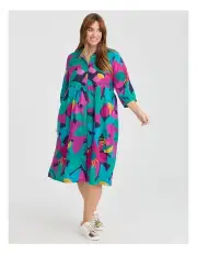 [Taking Shape] Cotton Floral Illusion Dress Print