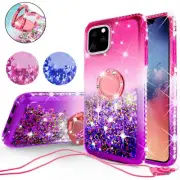 for iPhone 11 PRO [5.8"] Cute Girls Glitter Ring Motion Gradient Hybrid TPU Case