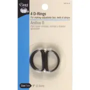 Dritz Metal "D" Rings 1" 4/Pkg-Black