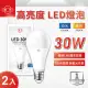 【旭光】LED E27 30W 全電壓 球泡 白光 黃光 -2入組(LED E27 30W 全電壓 燈泡)