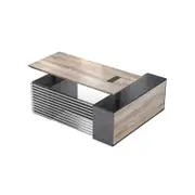 ModernFurniture PHOENIX Sit & Stand Electric Lift Executive Desk 180cm Oak&Black