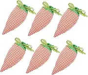 ULTECHNOVO 6Pcs Easter Carrot Drawstring Bags Treat Favor Bags for Candy and Egg Hunts Elegant Present Pouches for Spring Celebrations Weddings and Birthdays