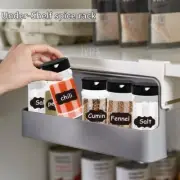Kitchen Spice Rack Self-adhesive Wall-mounted Under-Shelf Seasoning Bottle Stora