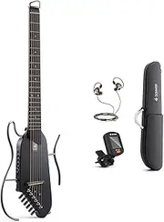 [Donner] HUSH-I Guitar For Travel - Portable Ultra-Light and Quiet Performance Headless Acoustic-Electric Guitar, Maple Body with Removable Frames, Gig Bag, and Accessories