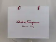 NEW SALVATORE FERRAGAMO WHITE PAPER SHOPPING GIFT BAG GOOD FOR SHOES 15"x 12"