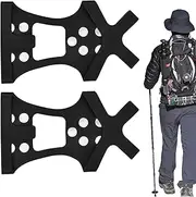 [Generic] Crampons Ice Cleats | 8-Spikes Anti Slip Traction Cleats,Winter Ice Snow Grips Traction Cleats for Walking, Hiking