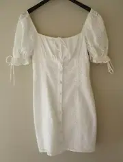 SABA SKIRT WHITE Broderie Anglais KOYA DRESS Size M Cotton NWT