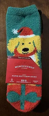 Wondershop Kids Super Soft Crew Socks 2pk - Size 11-1