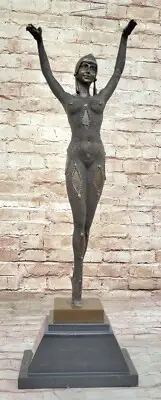 Bronze Statue Art Deco Long Skirt Girl Bronze Sculpture Signed D.H.Chiparus Sale