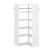 Closet Evolution Wood Closet System 6-Shelf Corner Unit Wall Mount 30" W White