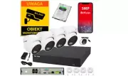 Home Office Security 4 IP Cameras Set PoE Monitoring 5MP 2TB Drive Motion Detect