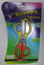 5" Blunt Tip Children's Safety Scissors - Stainless Steel, 2 Pack. Kids Age 4+